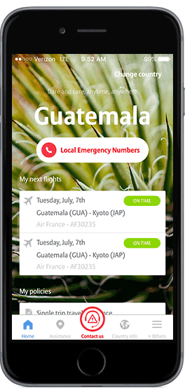 Allianz TravelSmart App being used on a phone